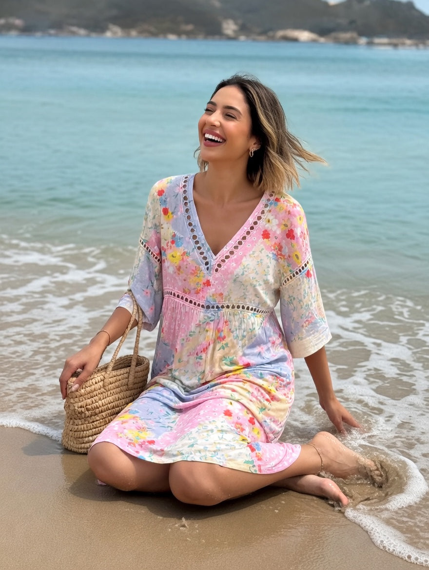 Lysiane™ — Robe fluide fleurie charme d'été