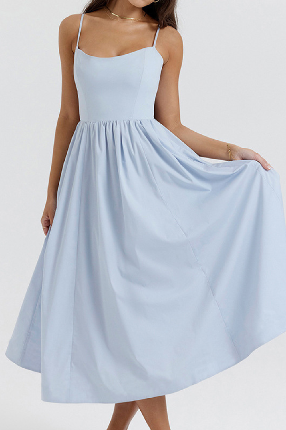 ESTELLE | Robe midi d'été chic avec corset