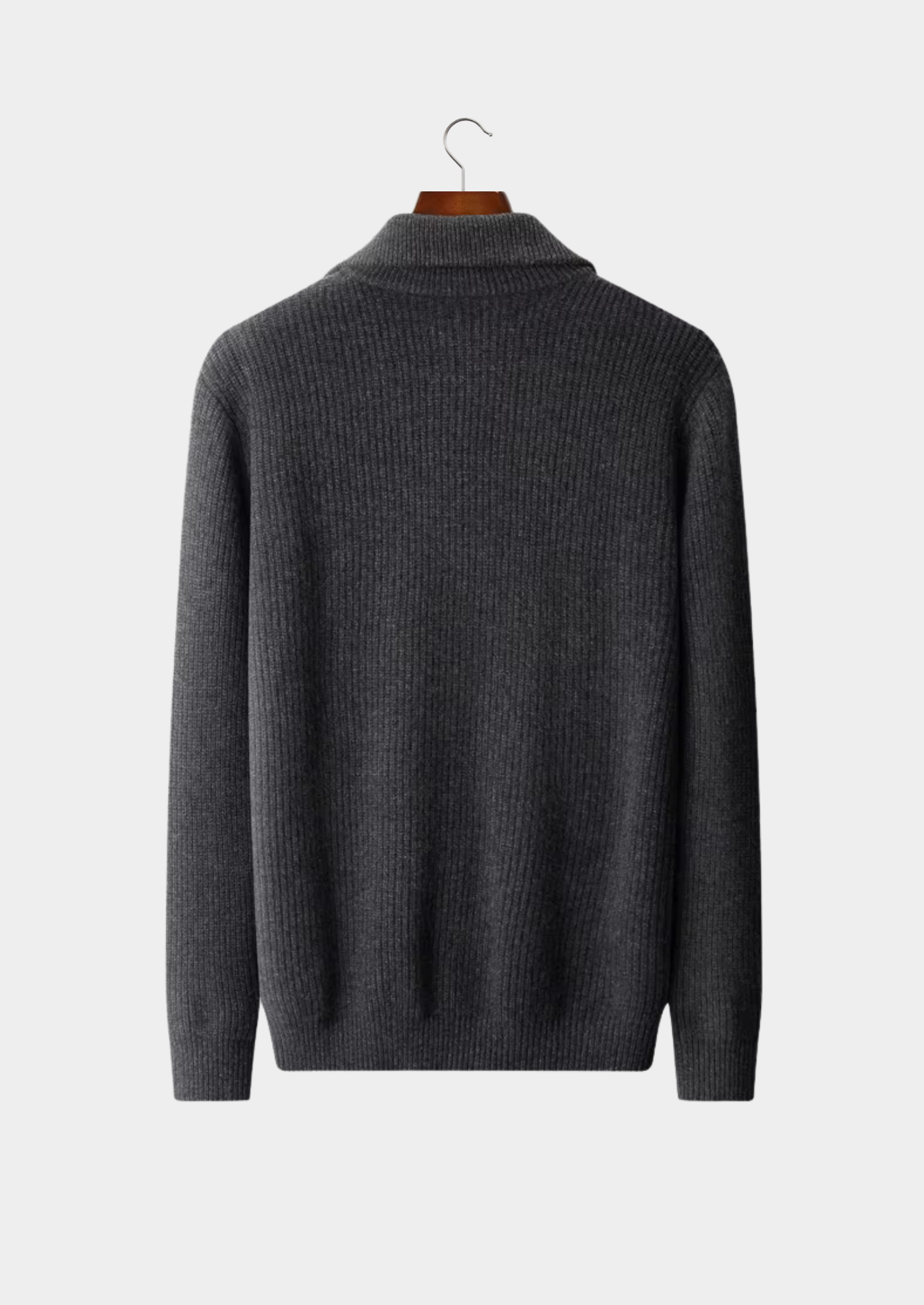 Cardigan à col cheminée double fermeture éclair en laine mérinos extra-fine pure