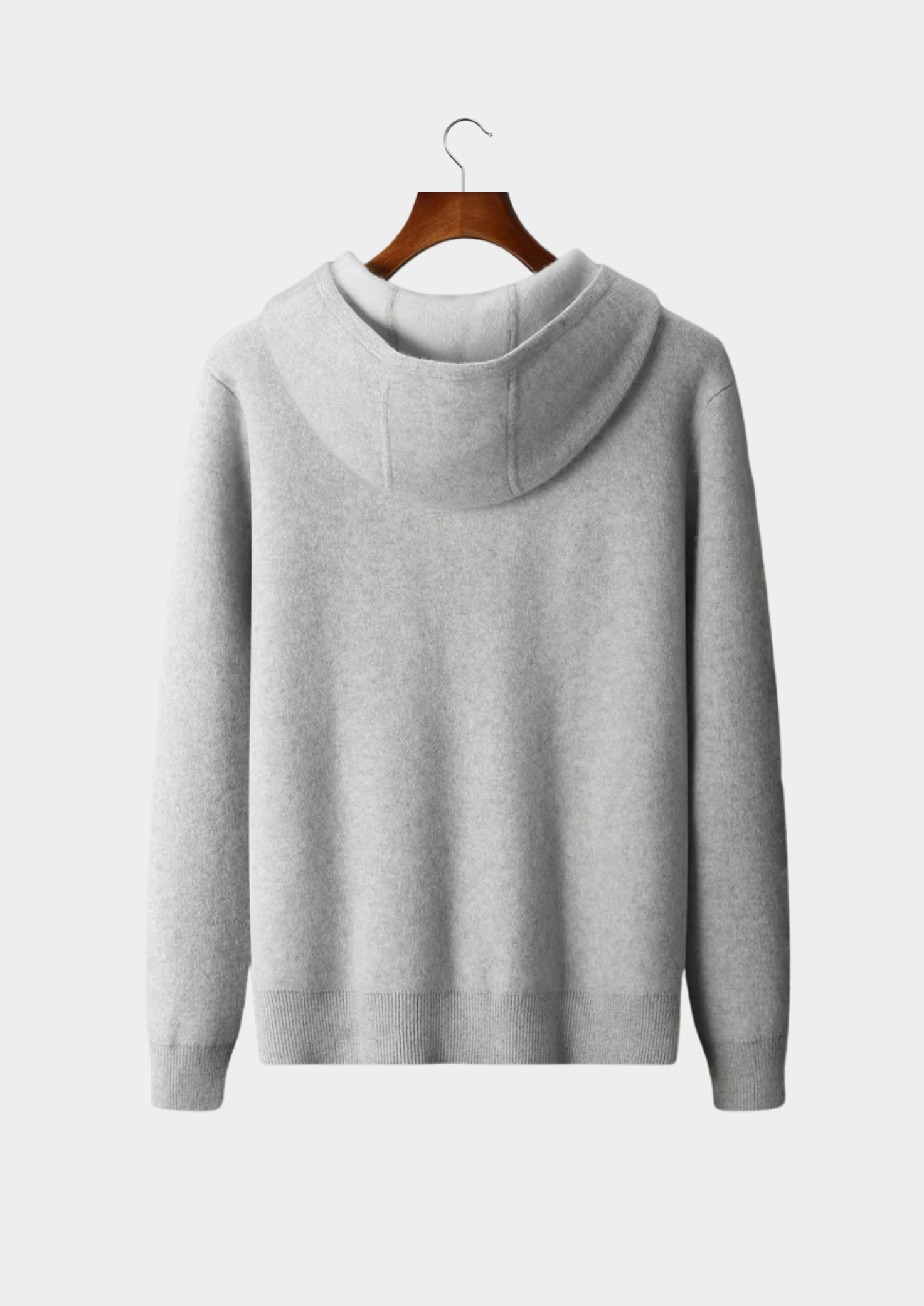 Sweat à capuche zippé en cachemire premium bicolore
