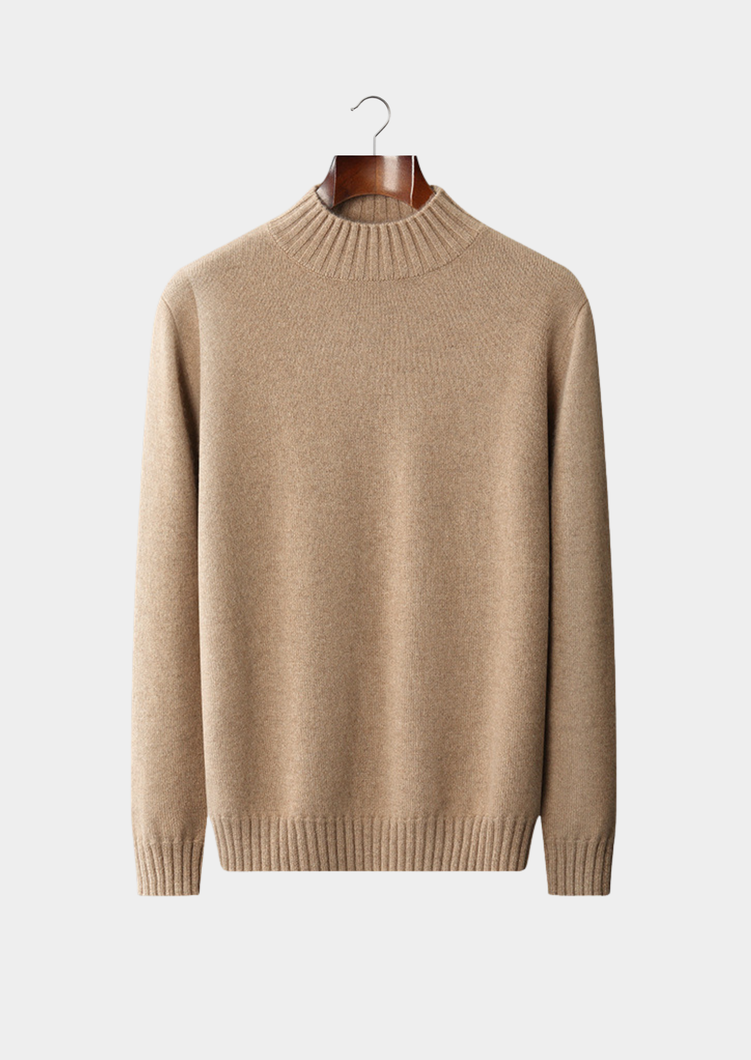 PULL COL ROULÉ EN CACHEMIRE PUR GRIS CLAIR