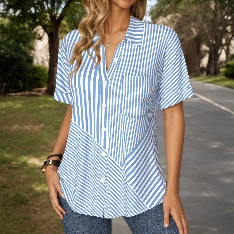 Blouse décontractée à rayures