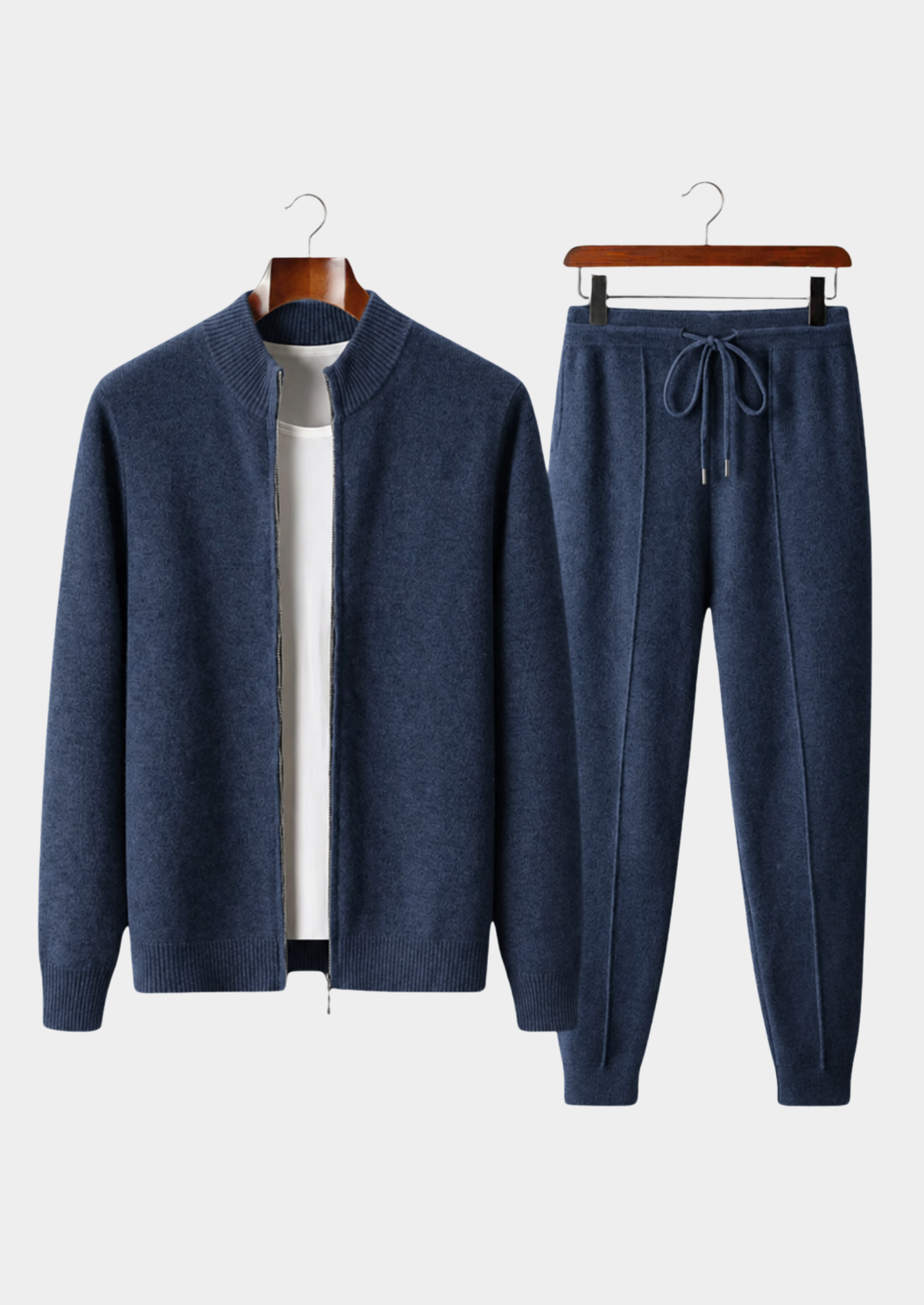 ENSEMBLE LUZZO EN LAINE MÉRINOS EXTRA-FINE PURE BLEU MARINE