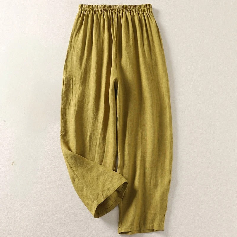 Amalia™ — Pantalon fluide en lin et coton aéré