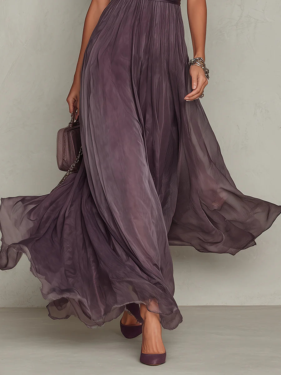 Robe Longue Flavia en Tissu Luxueux – Élégance Incomparable chez Maison Claire et Sylvie