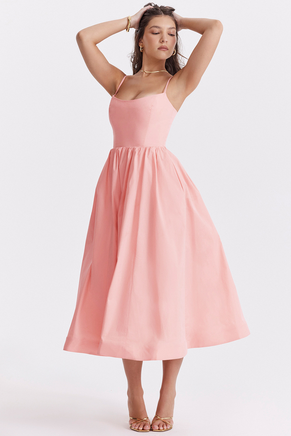 ESTELLE | Robe midi d'été chic avec corset