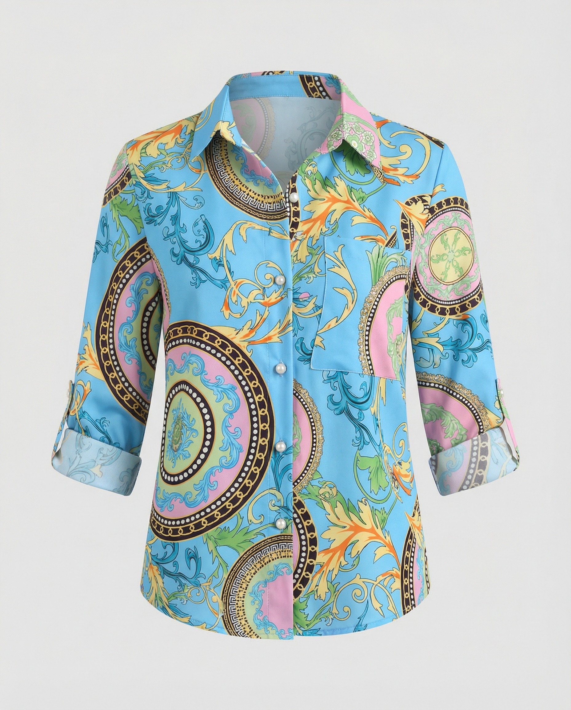 The Liora — Blue Script Shirt