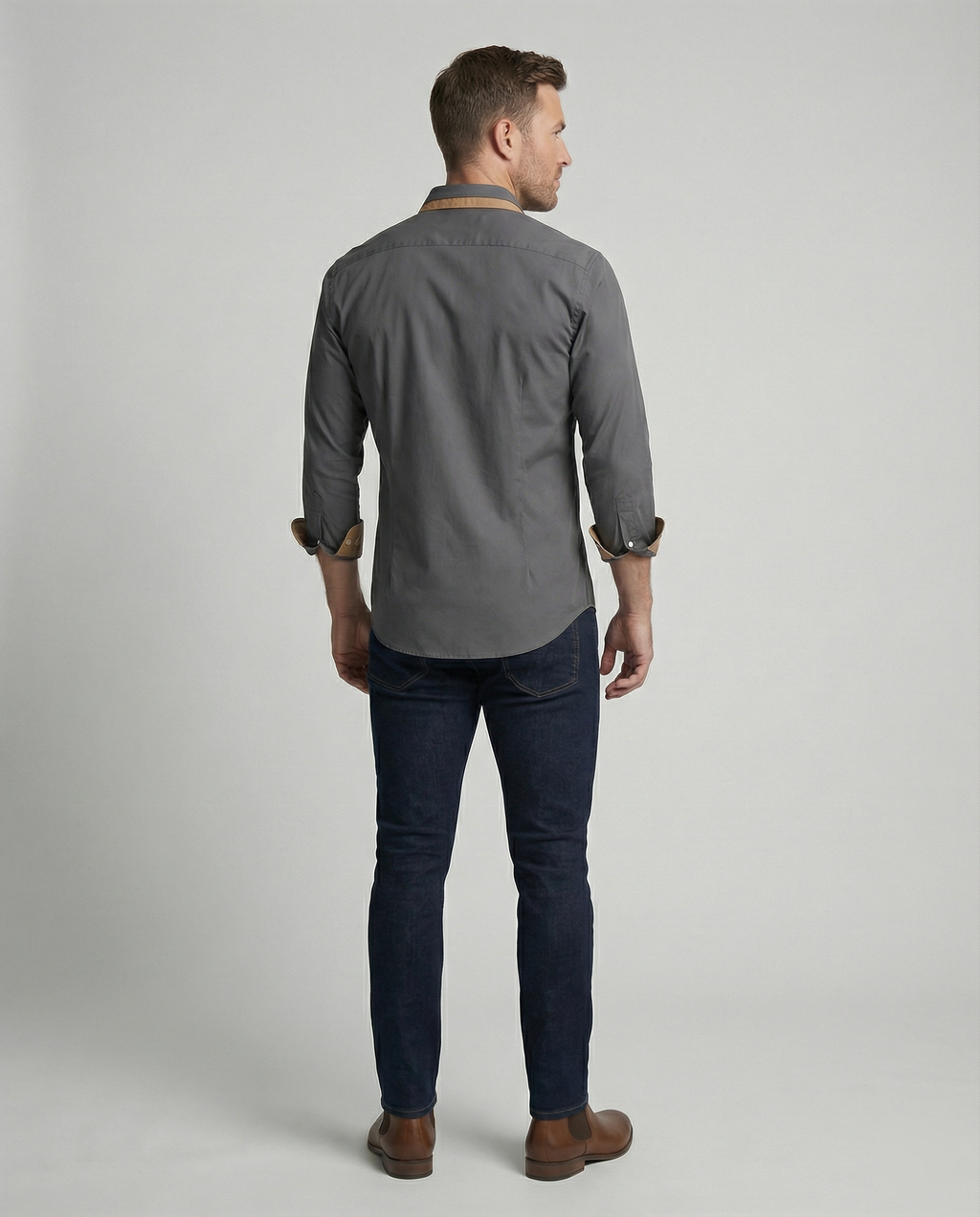 The Kaelen — Charcoal Button-Down Shirt