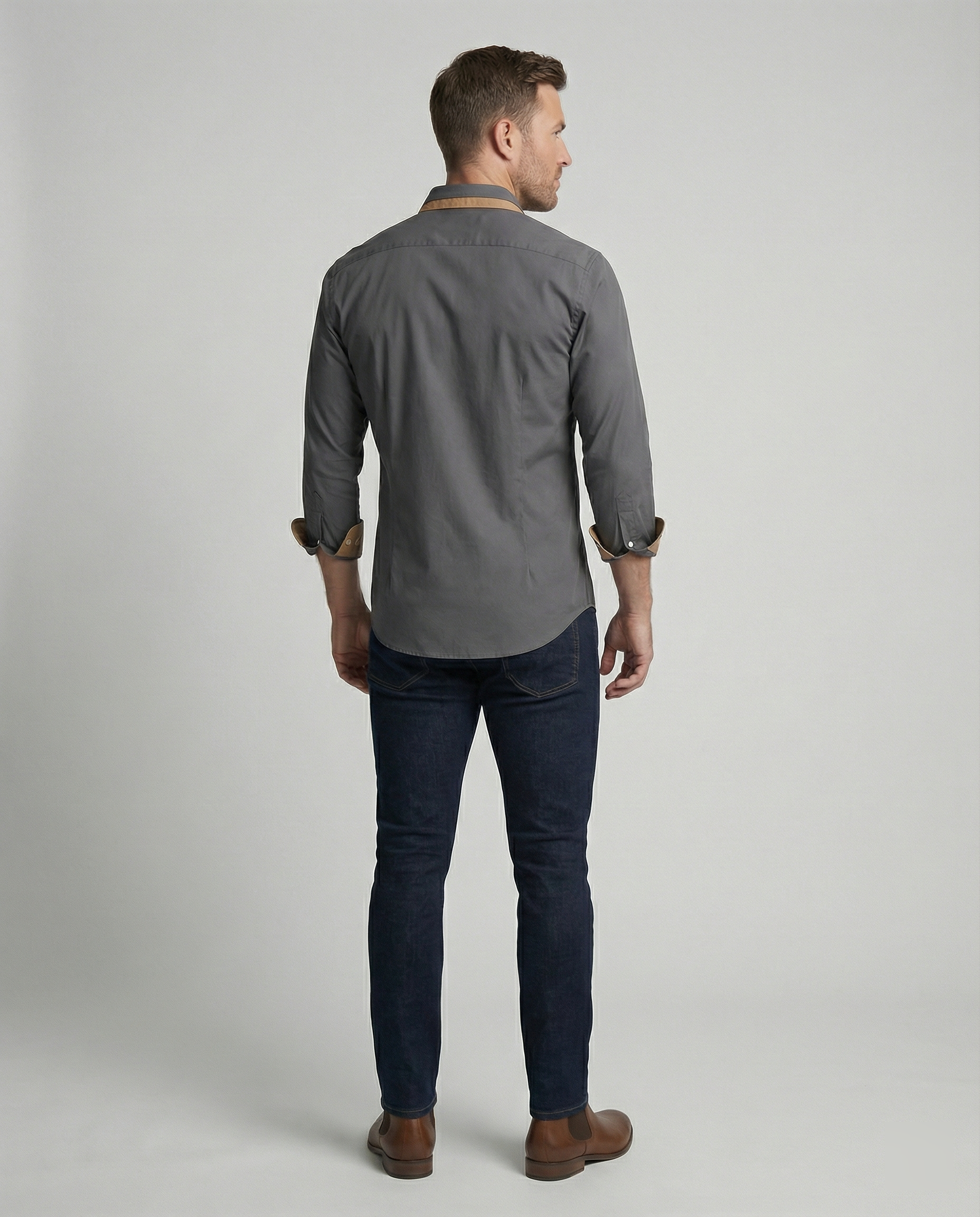 The Kaelen — Charcoal Button-Down Shirt