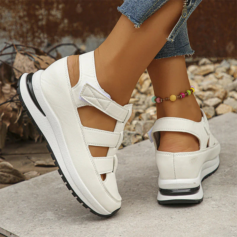 The Sia Platform — Onyx Velcro Sandals