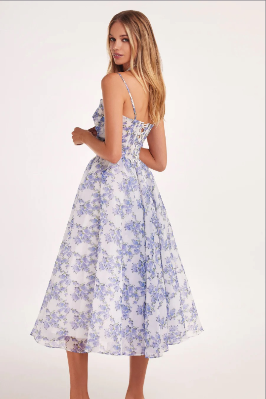 EMERY | Robe fleurie mi-longue