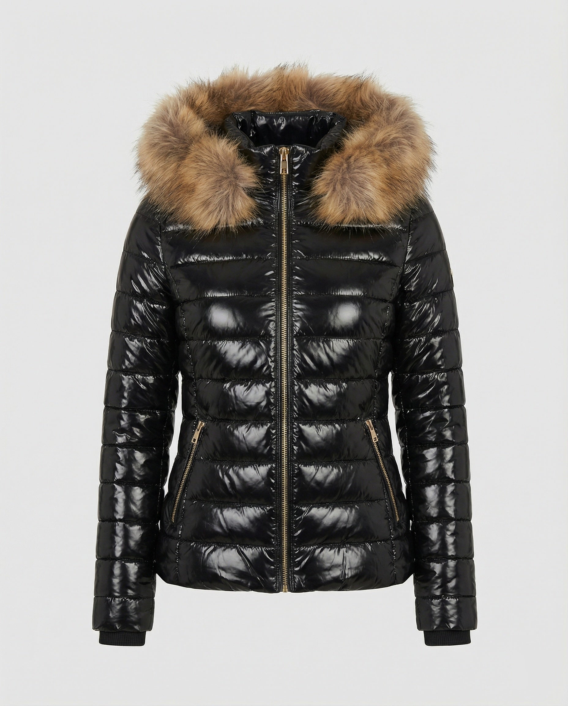 The Elara Puffer — Onyx Fur Hood