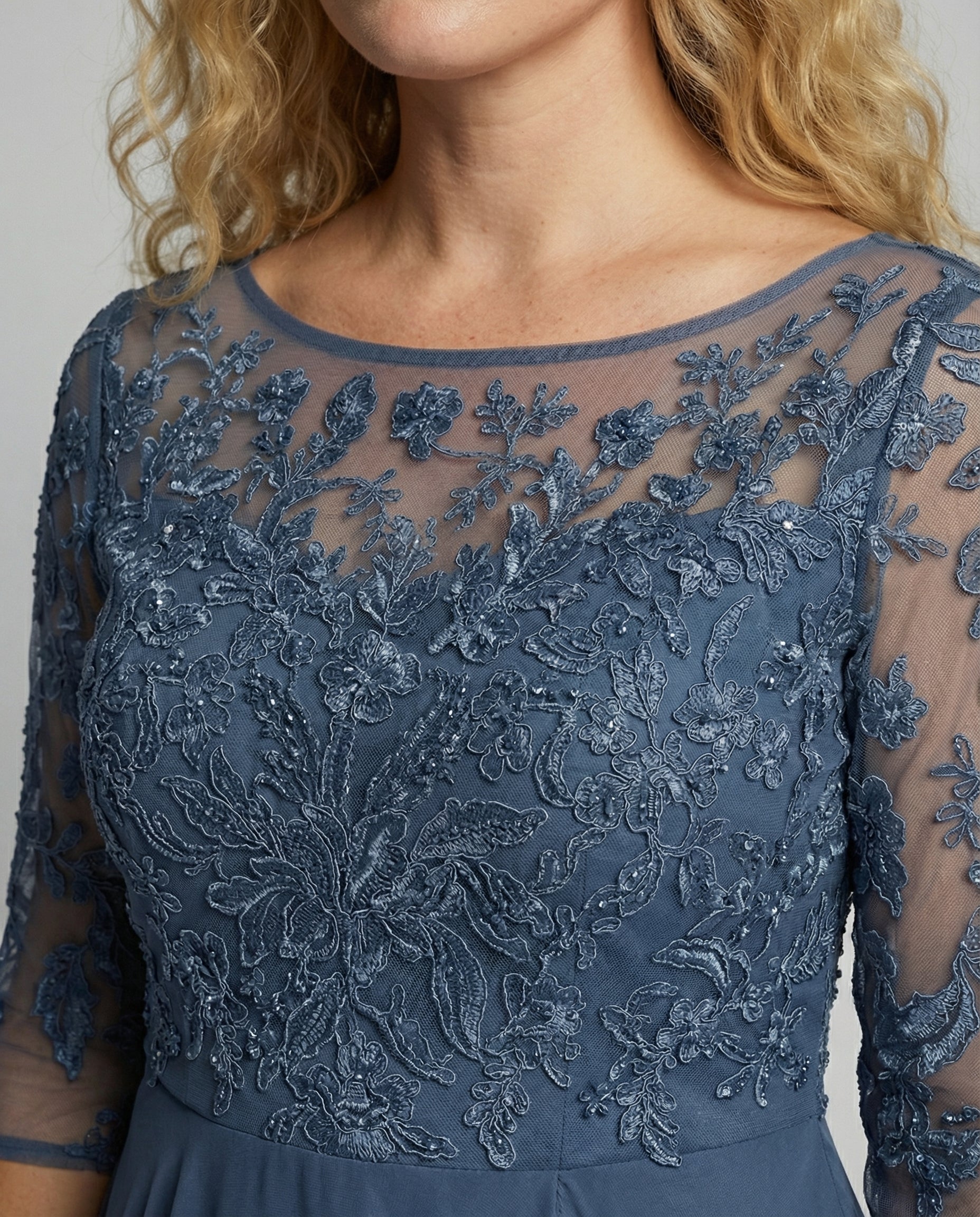 Thalassa — Cerulean Lace Midi Dress
