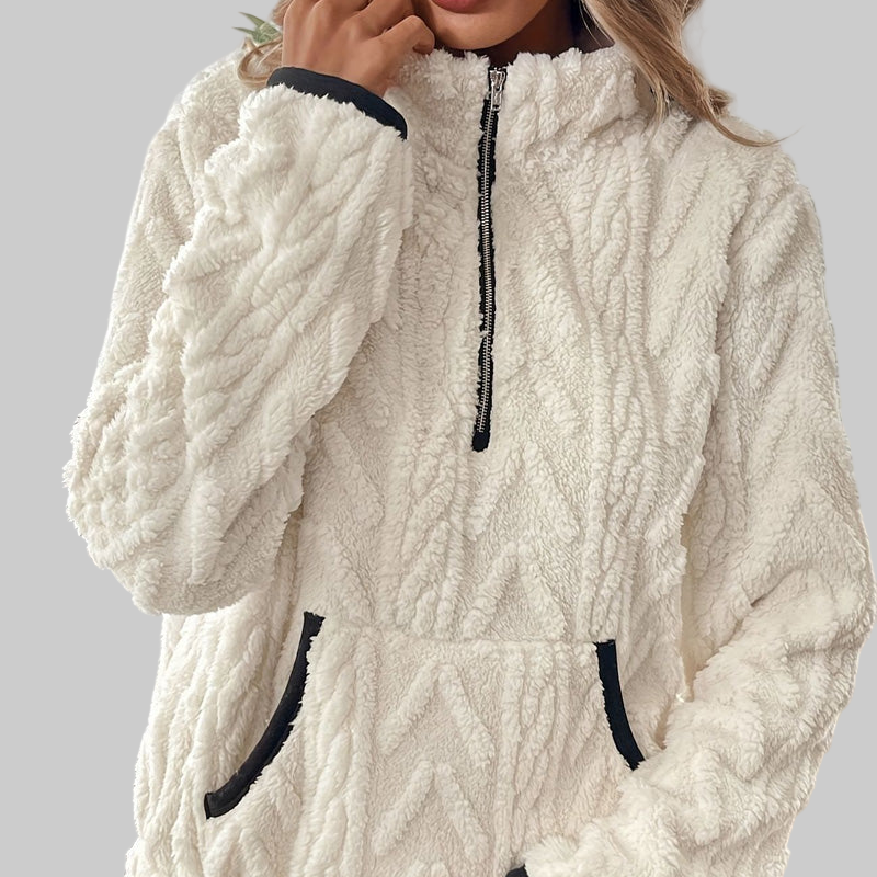The Elia Zip Fleece — Chalk