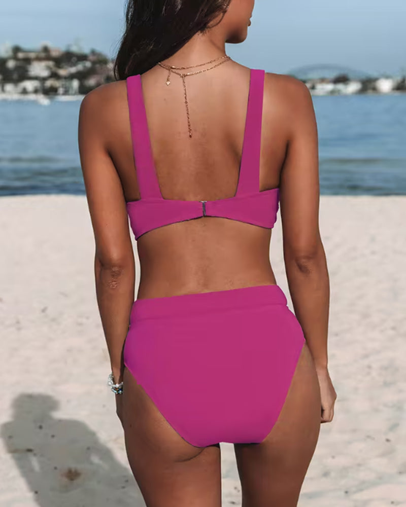 Hilde - Maillot de bain taille haute uni