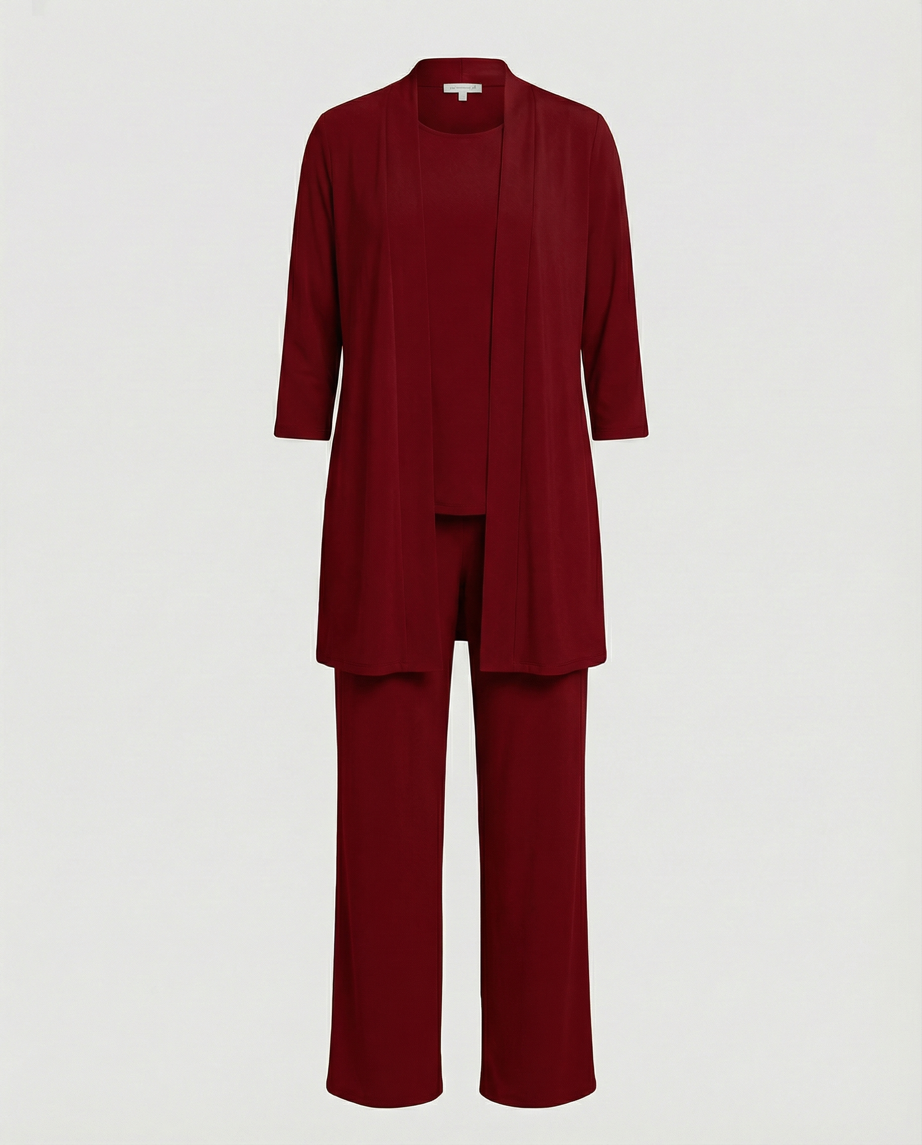 The Liora Set — Slate Open-Front Cardigan & Wide-Leg Pants