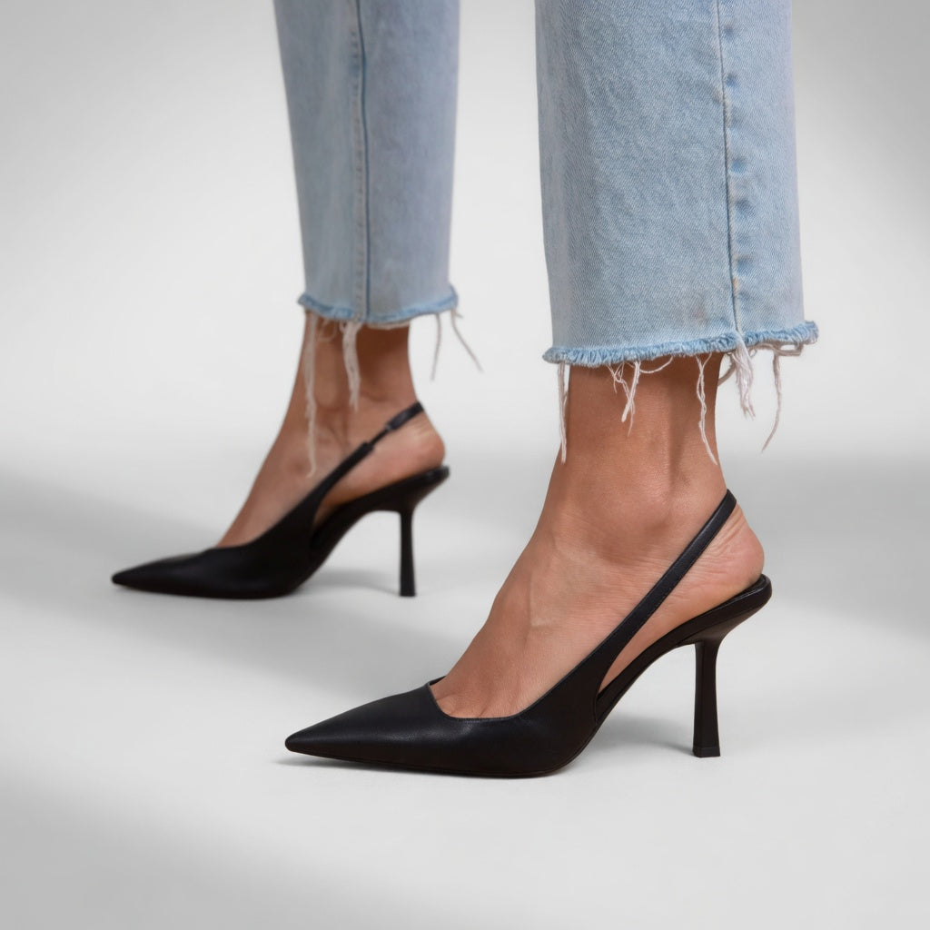 Élizabeth™ — Escarpin Parisien Chic à Bout Ouvert et Talon Aiguille