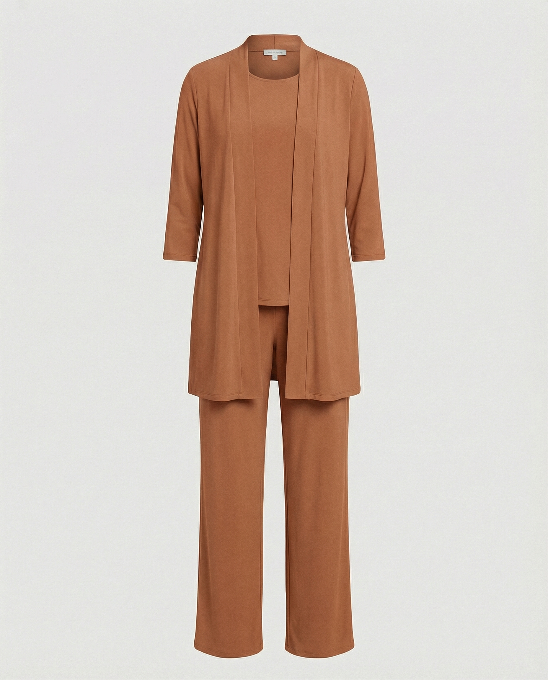 The Liora Set — Slate Open-Front Cardigan & Wide-Leg Pants