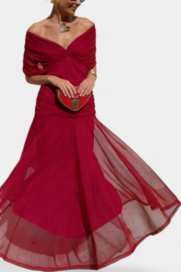 Florendra | Robe longue fleurie à col en V