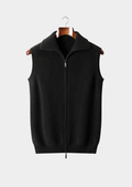 Gilet Noir Chauffant en Cachemire Pur