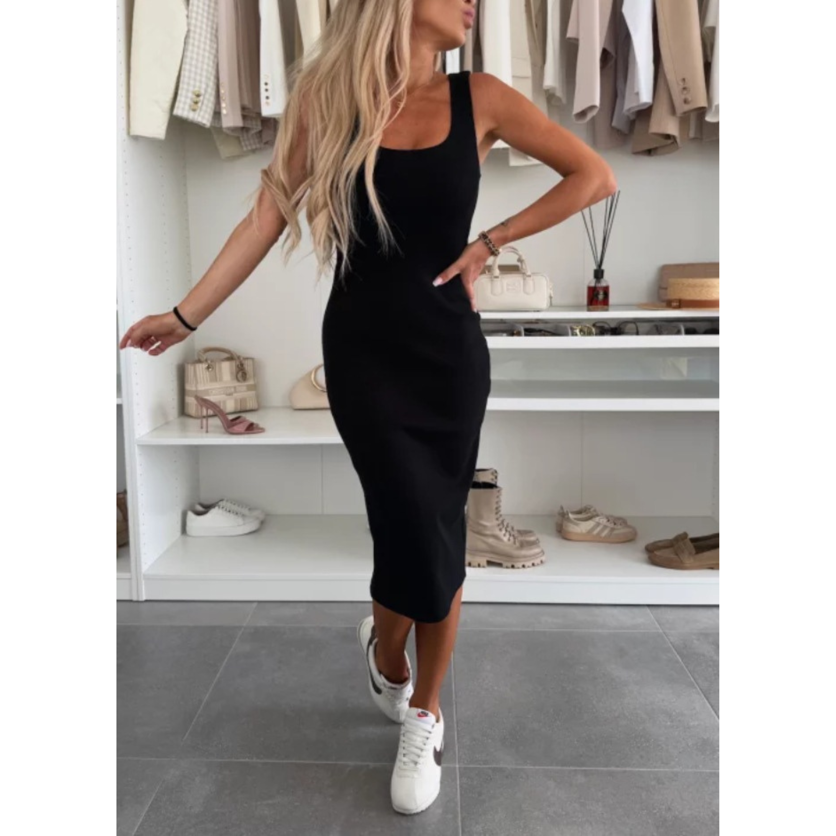 The Kaelen Set — Onyx Knit Blazer & Dress
