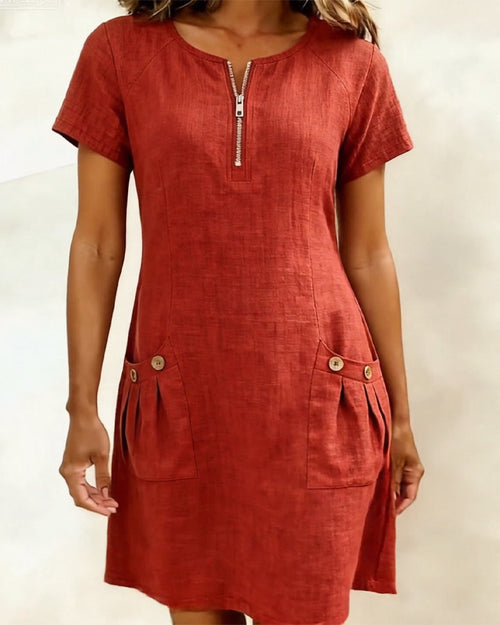 Bonnie™ | Robe en coton avec poches avant à fermeture éclair