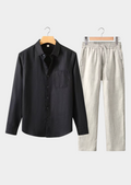 ENSEMBLE D’ÉTÉ À MANCHES LONGUES DOLCEVITA – BEIGE/NOIR
