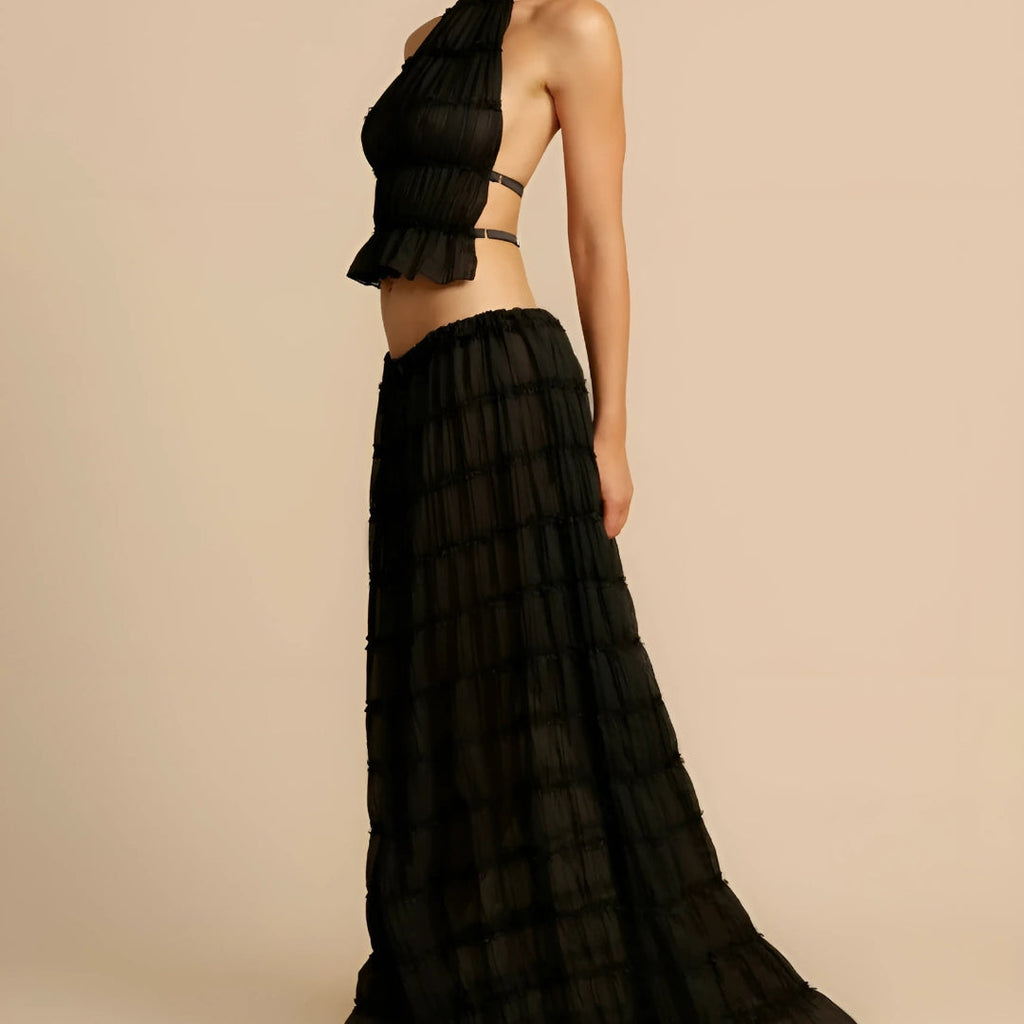 Sablea Set — Onyx Halter & Maxi Skirt