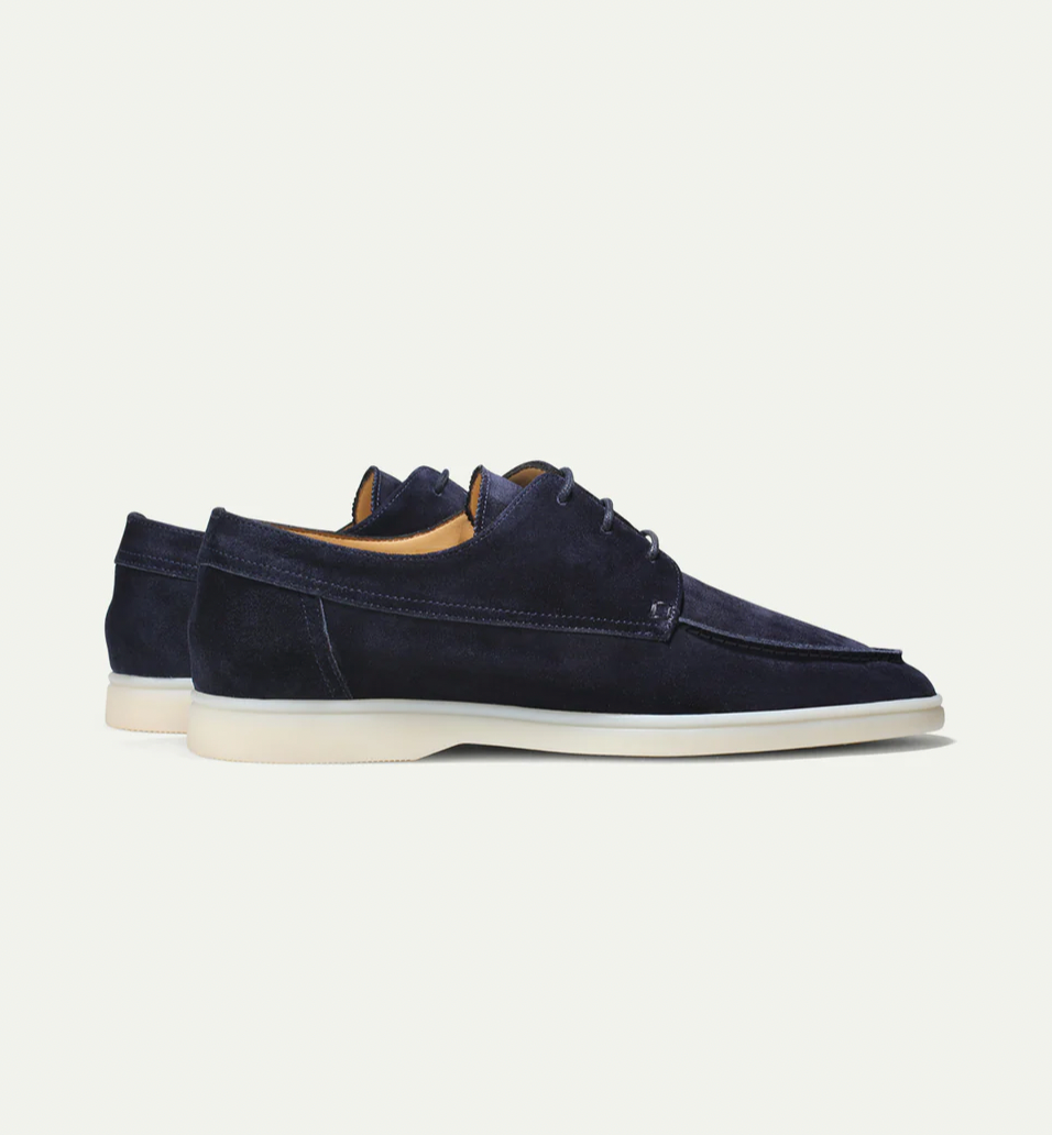 Cael — Navy Suede Boat Shoes