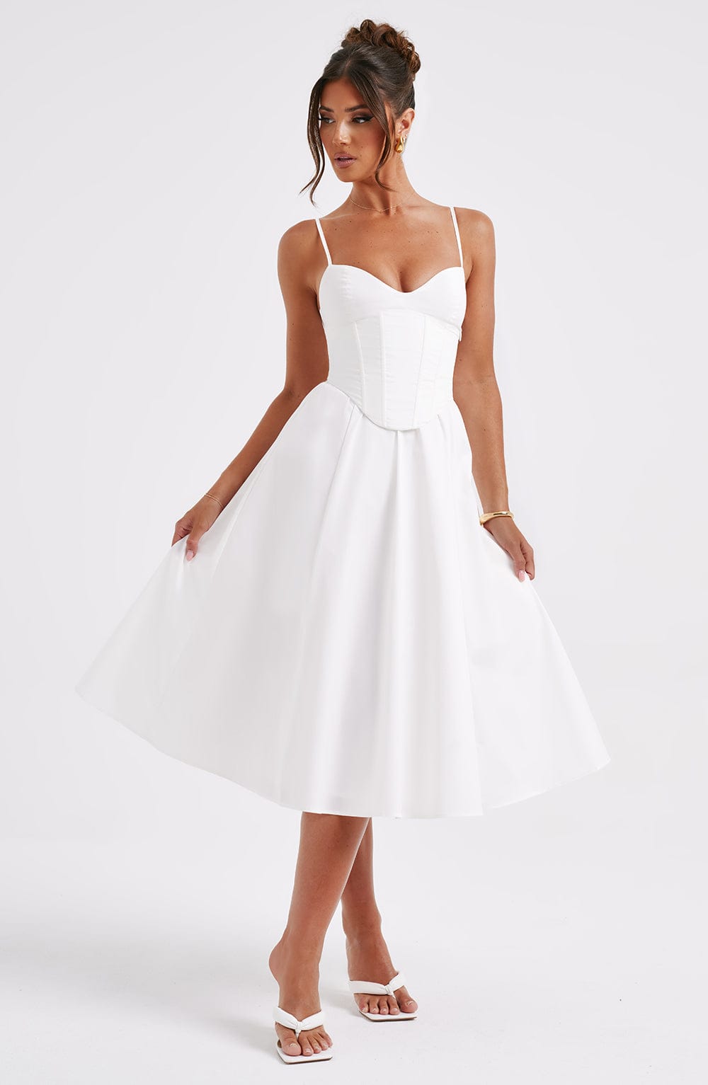 MAILEEN | Robe Midi Élégante avec Design Corset