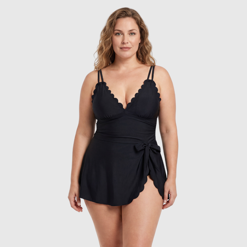 The Solea Wrap — Midnight Shaping Swimdress