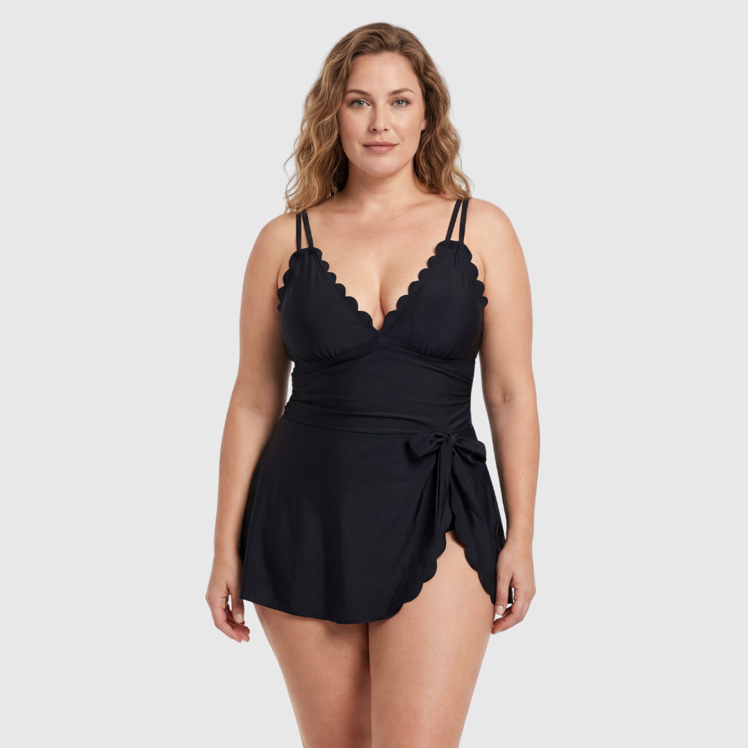 The Solea Wrap — Midnight Shaping Swimdress
