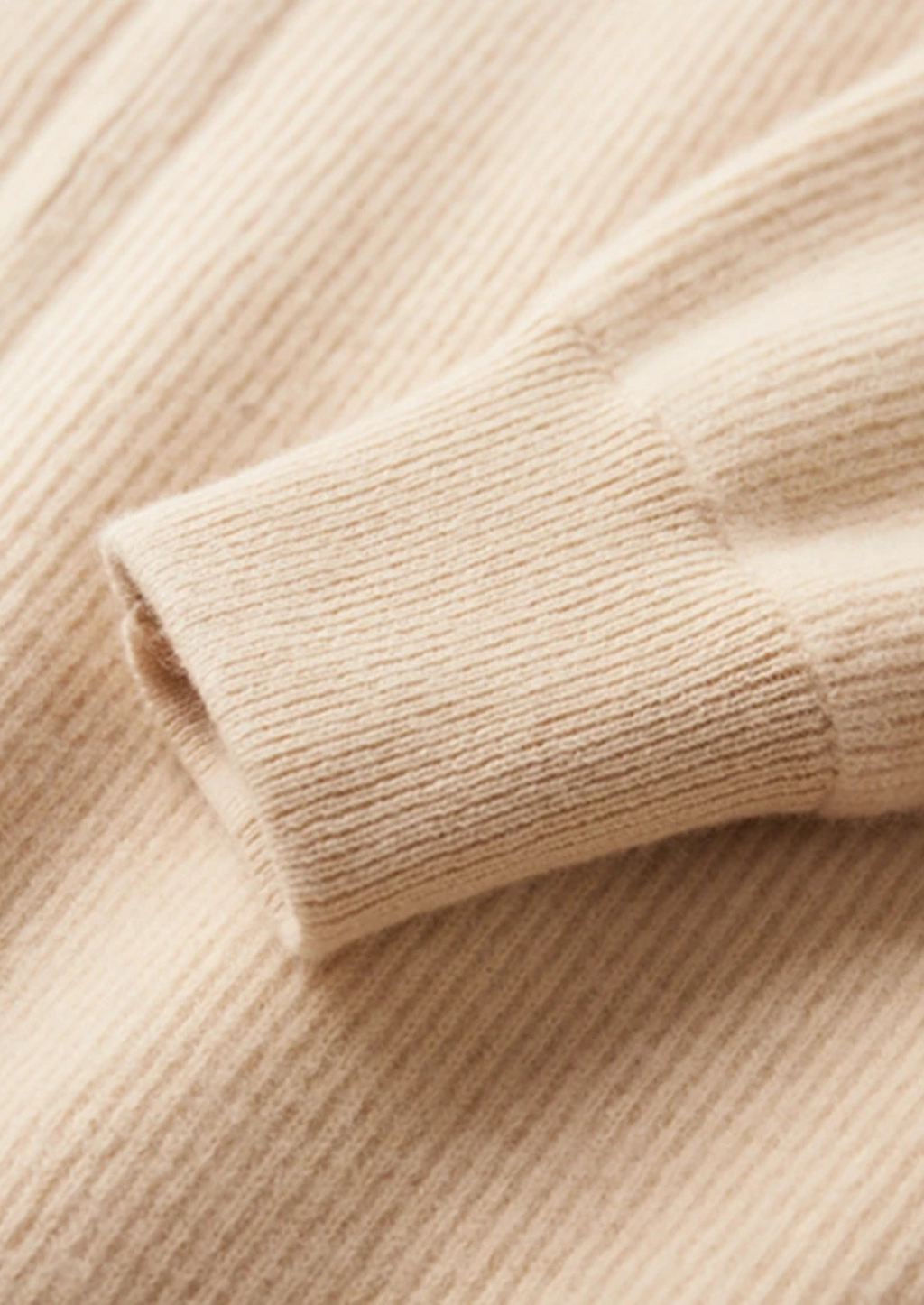 Cardigan zippé côtelé en laine mérinos extra fine pure