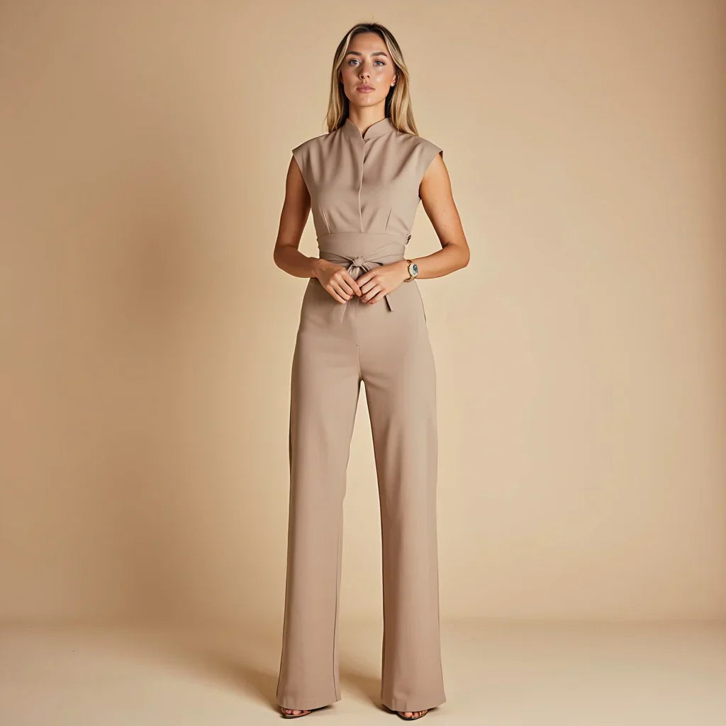 The Zarya — Sand Wide-Leg Jumpsuit