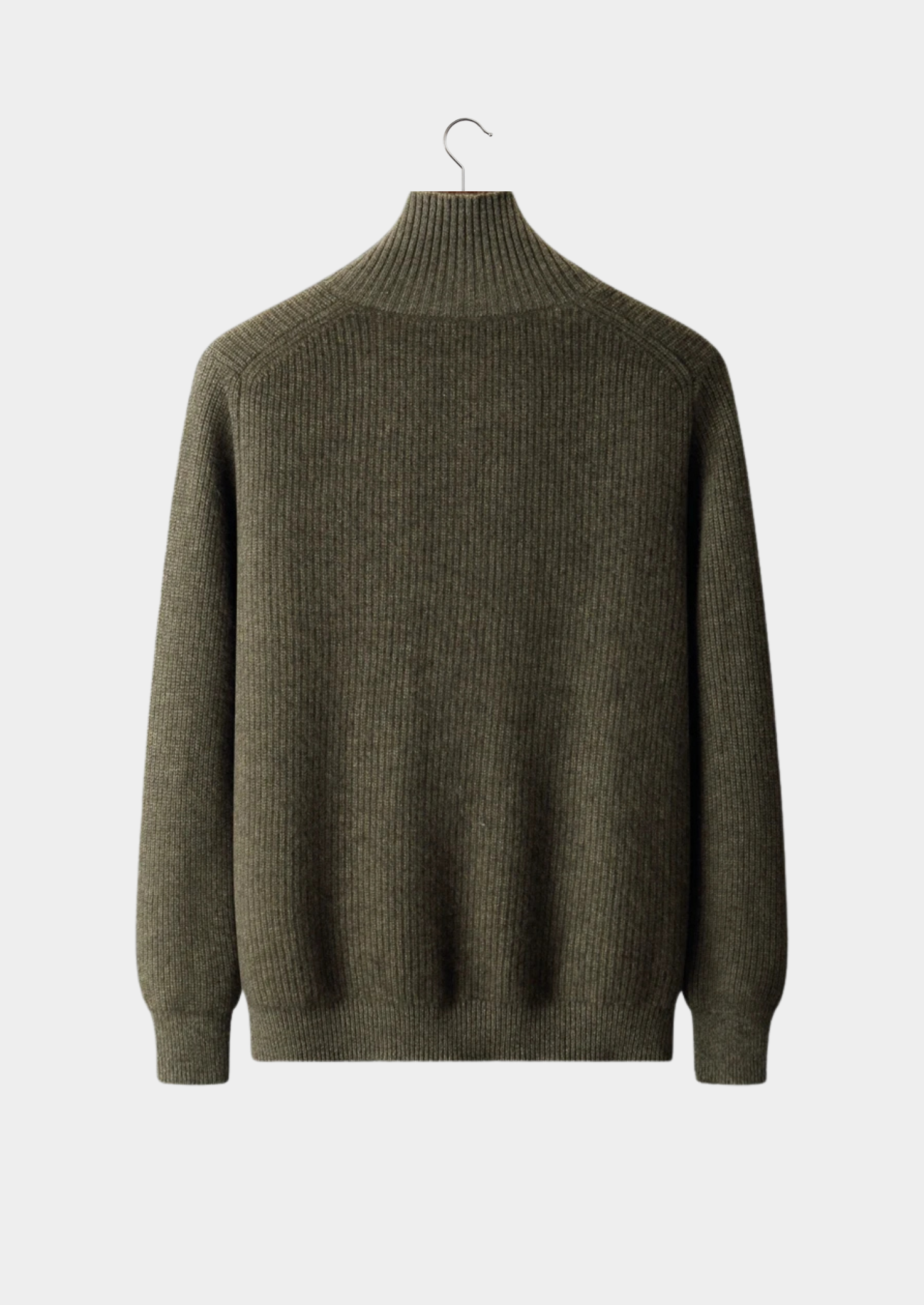 Cardigan côtelé en cachemire premium avec col montant