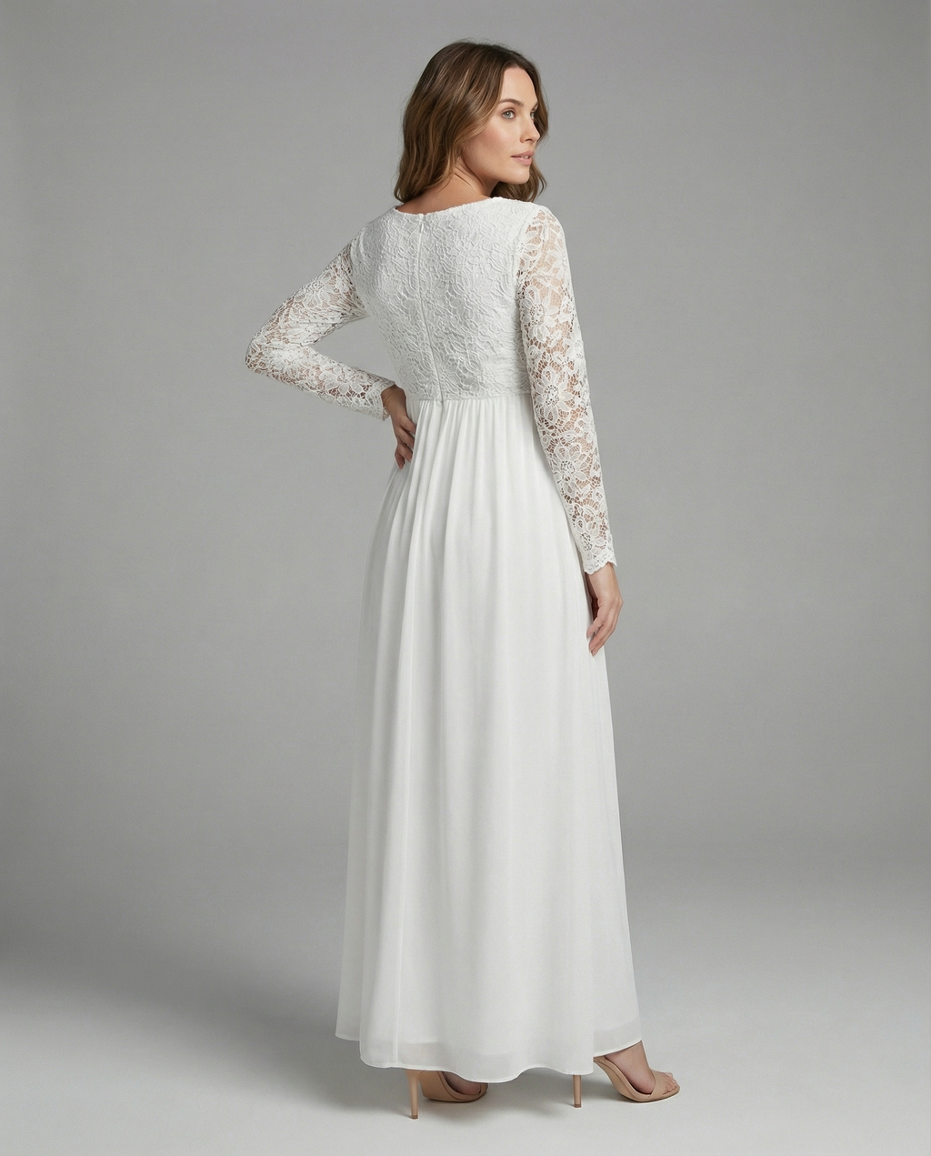 The Liora Lace Maxi — Snow Chiffon