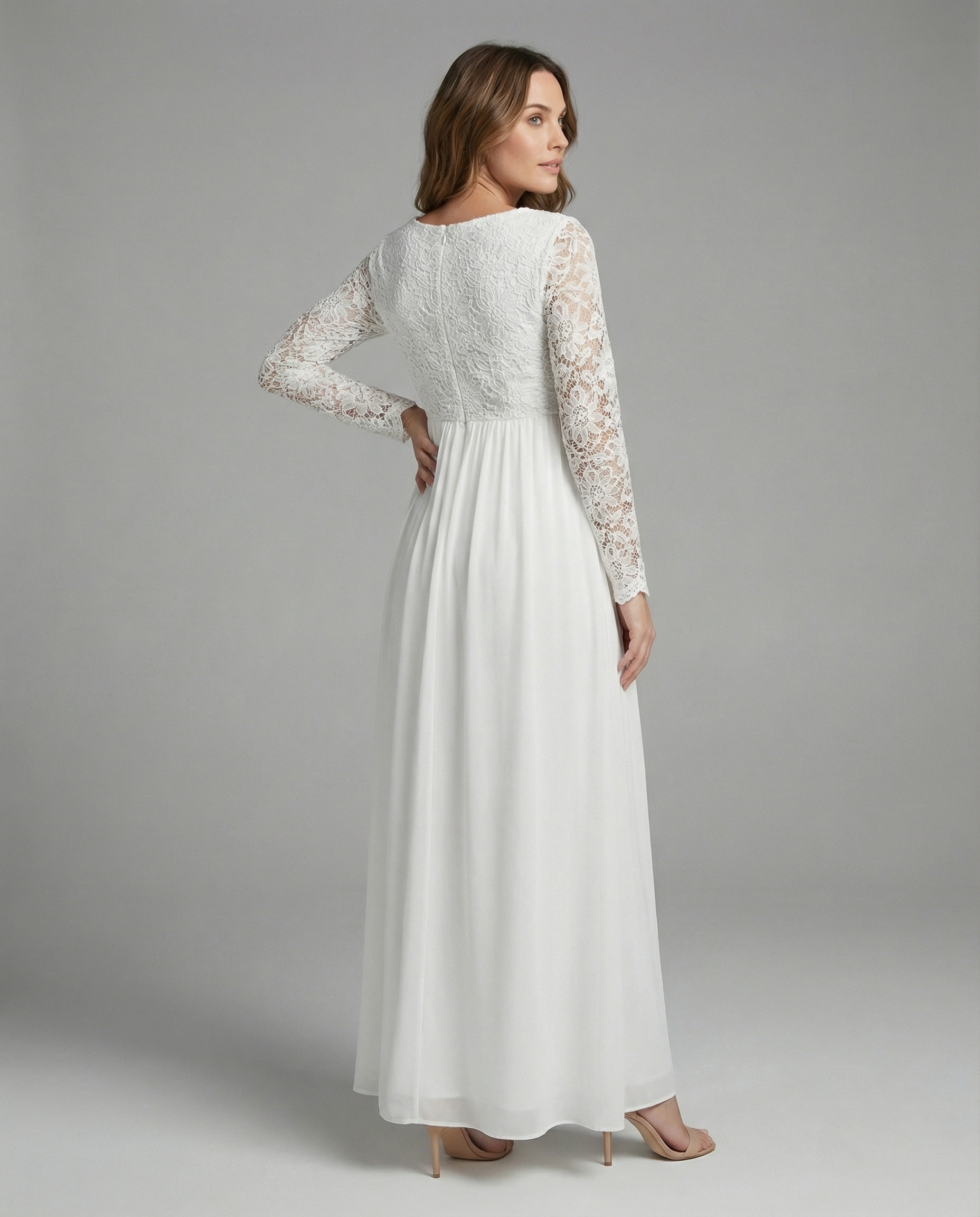 The Liora Lace Maxi — Snow Chiffon