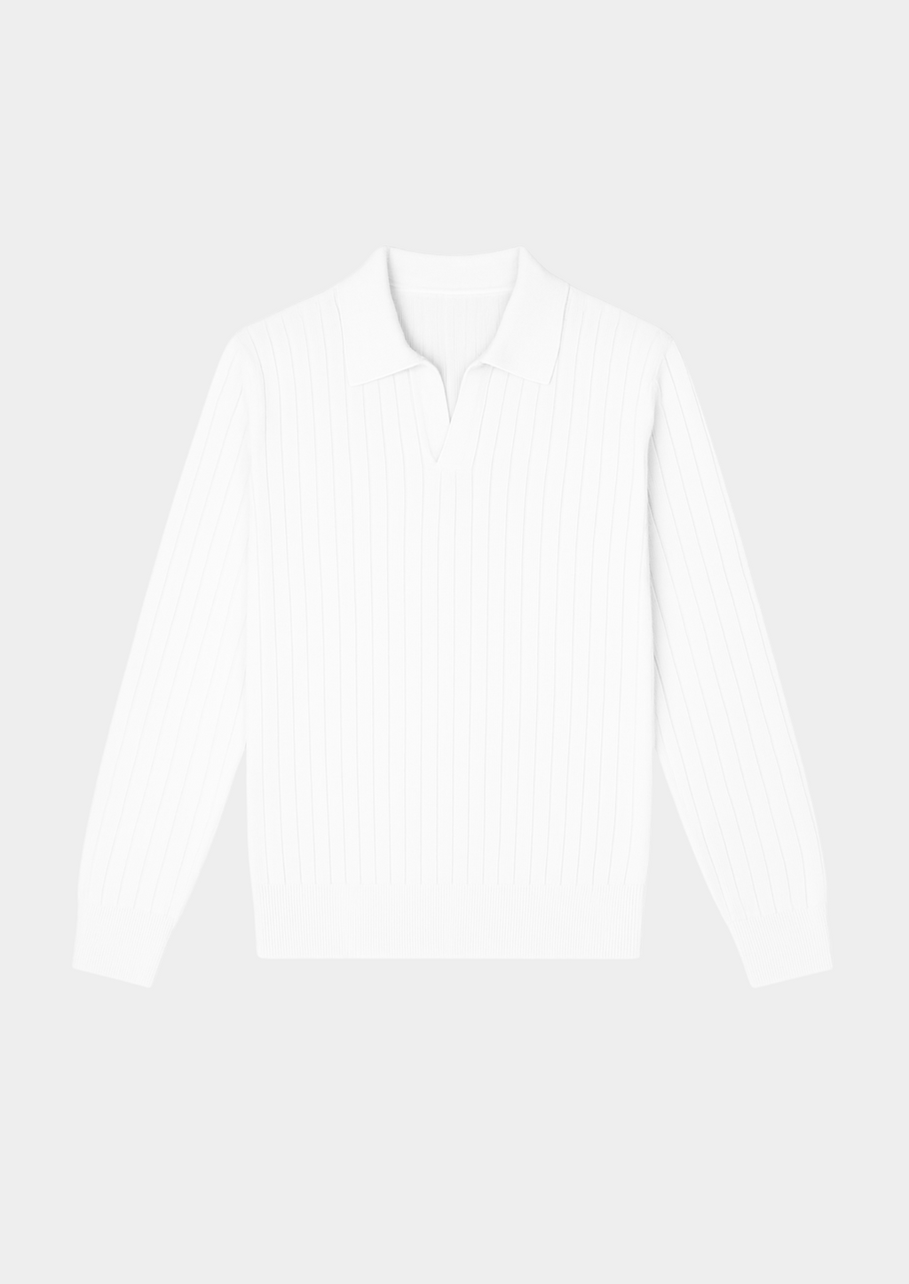 Polo blanc côtelé sans boutons