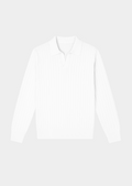 Polo blanc côtelé sans boutons