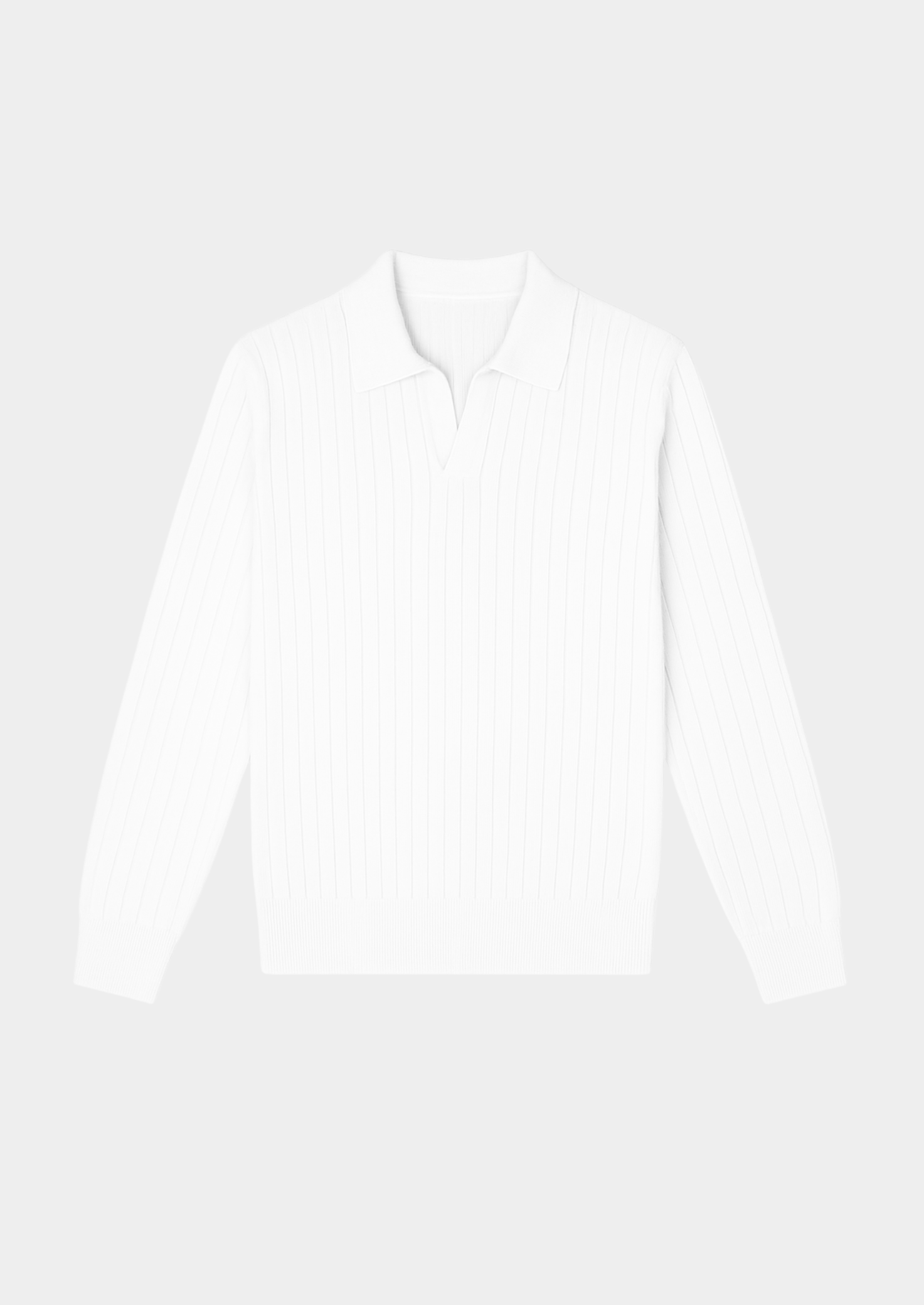 Polo blanc côtelé sans boutons