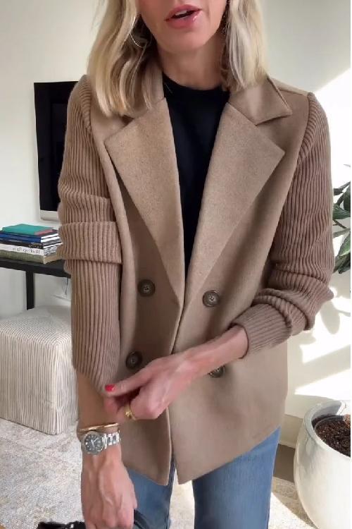 The Elara Knit Blazer — Chestnut