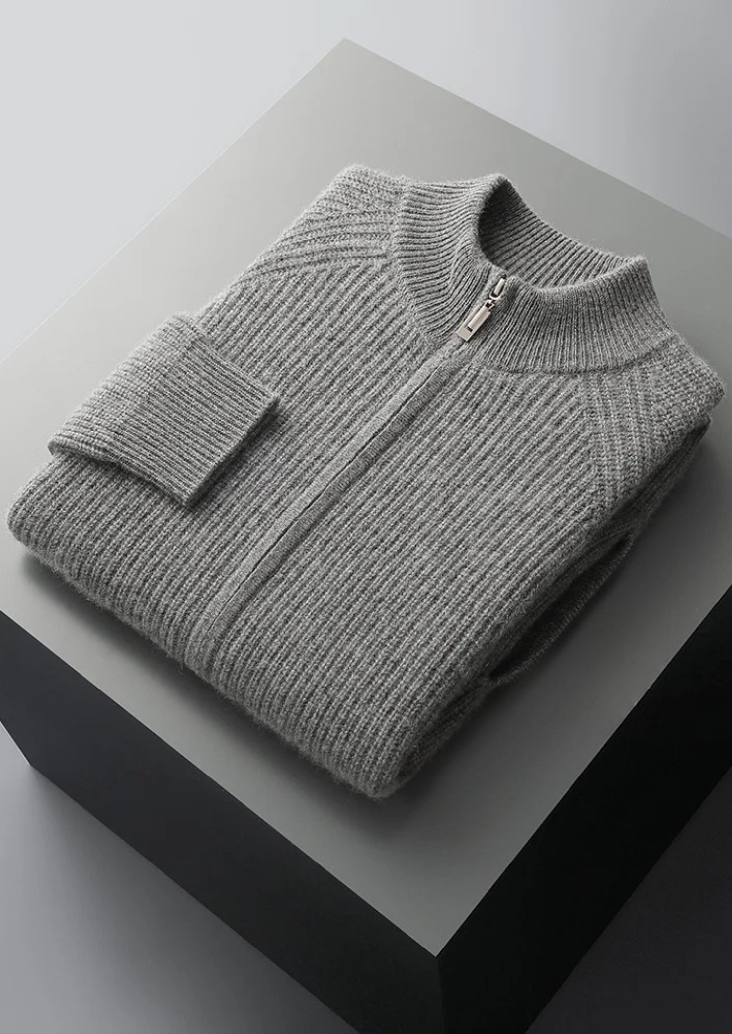 Pull côtelé en cachemire premium