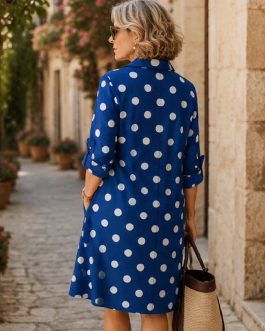 Elena | Robe de ville Bleu Horizon