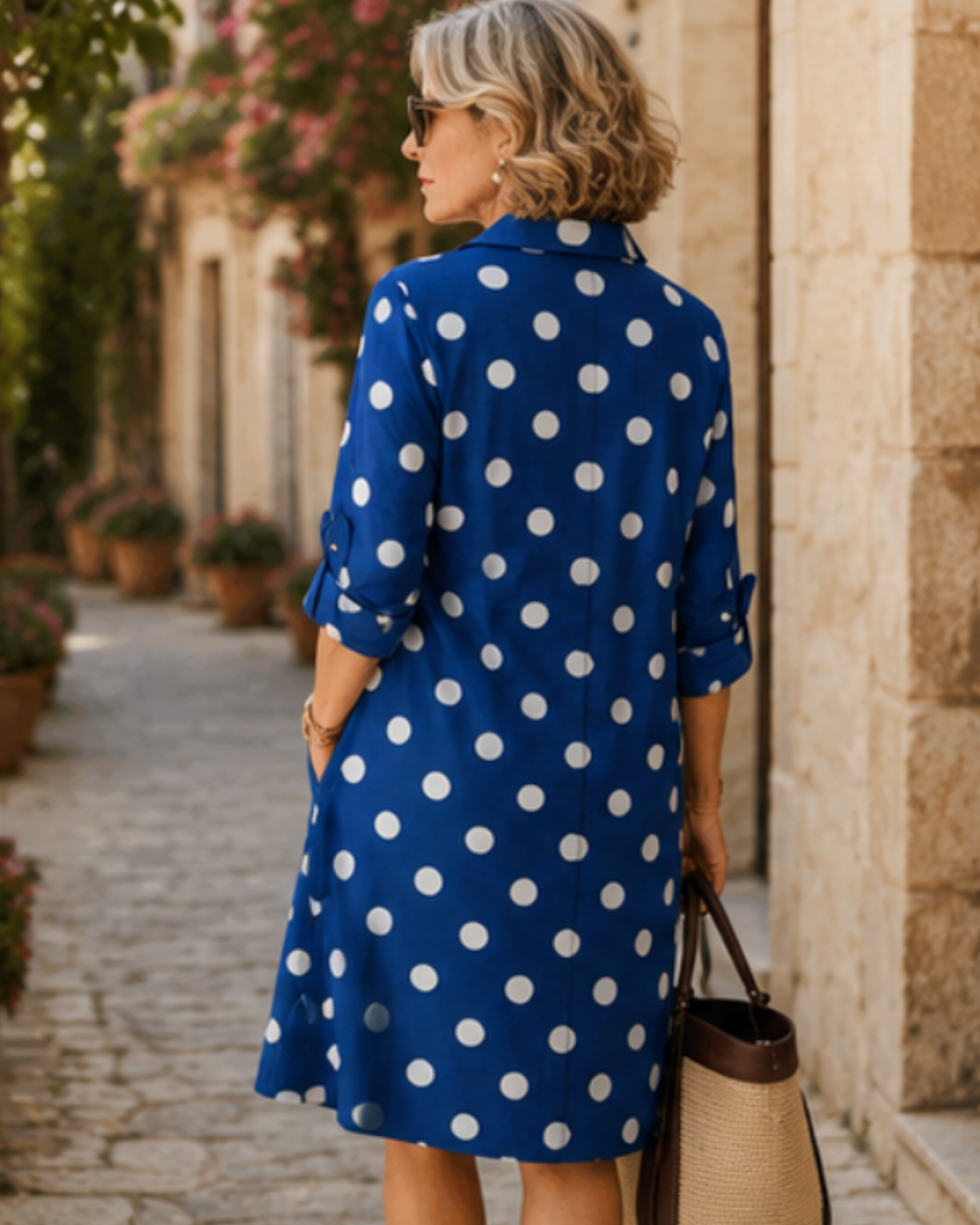 Elena | Robe de ville Bleu Horizon