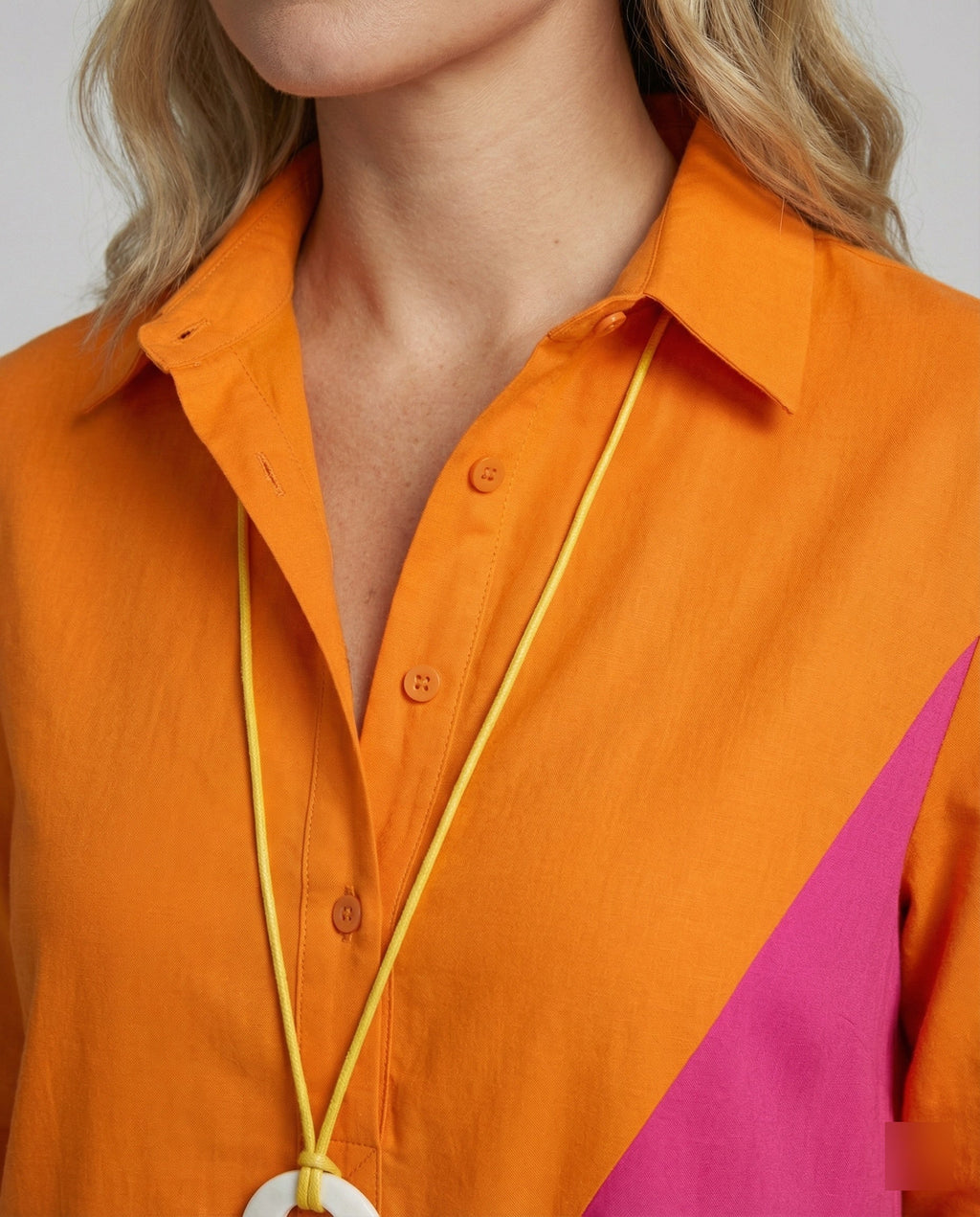 Liora Shirt Dress — Sunset Blush