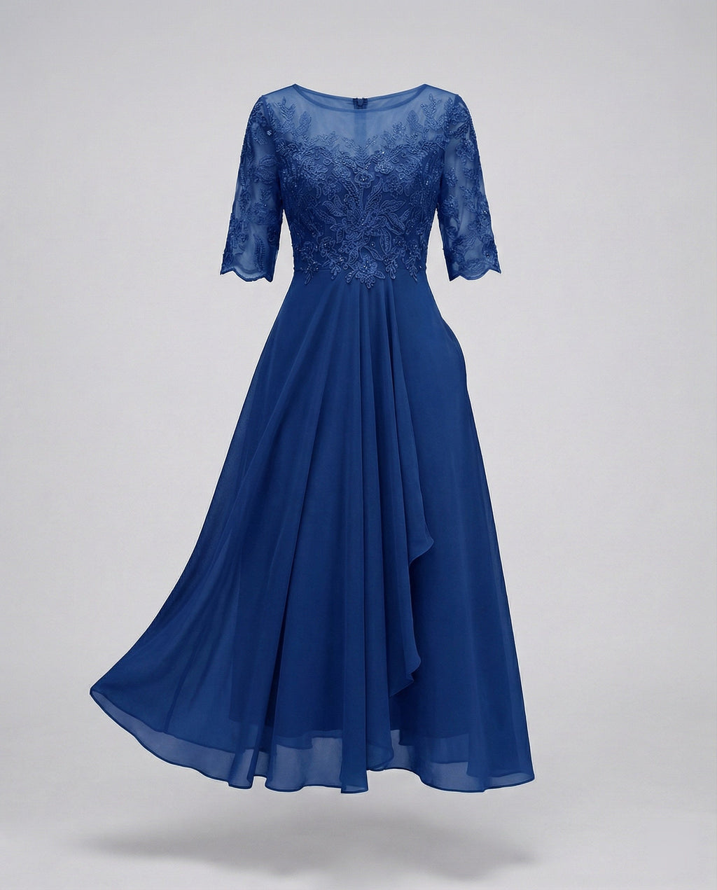Thalassa — Cerulean Lace Midi Dress
