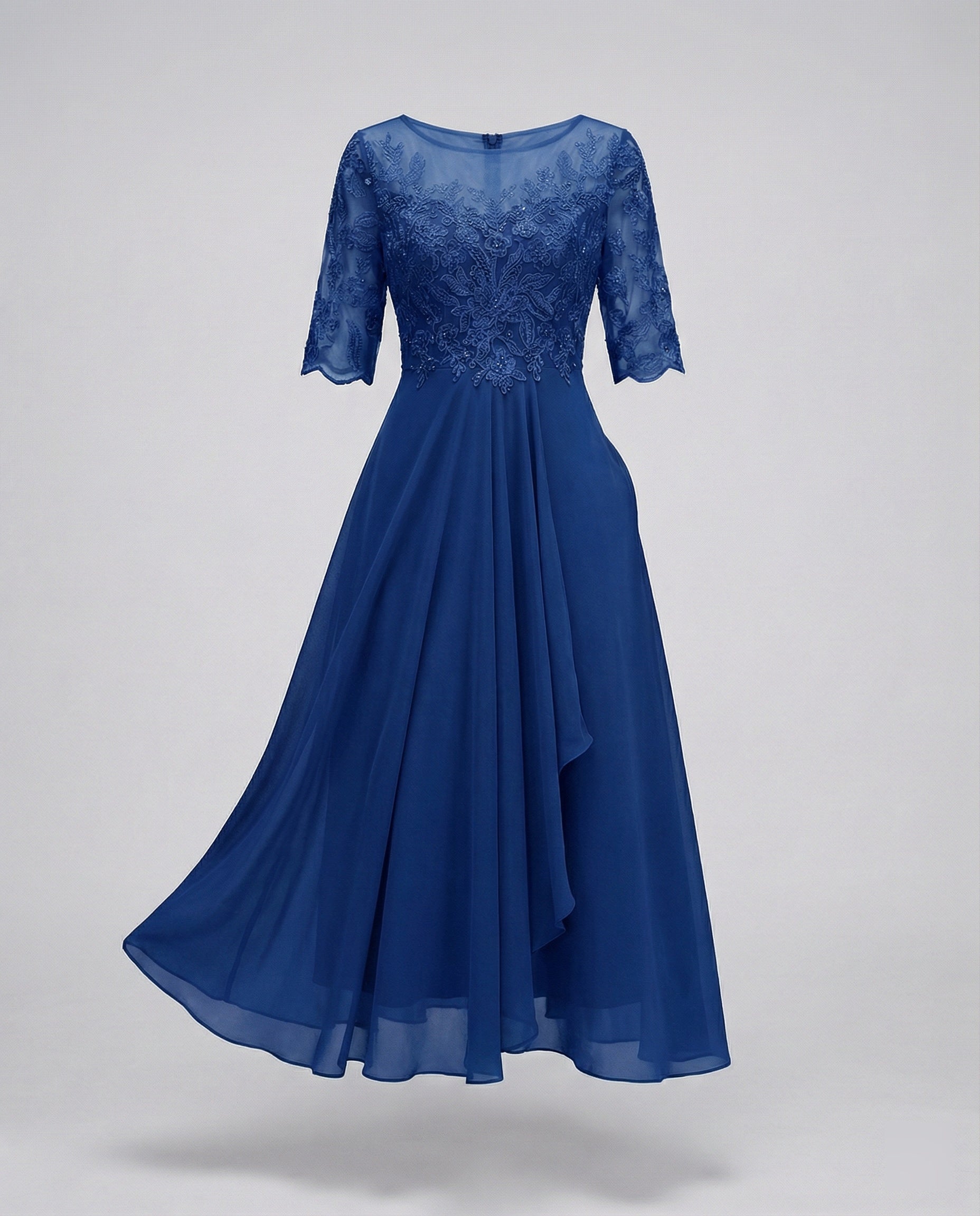Thalassa — Cerulean Lace Midi Dress