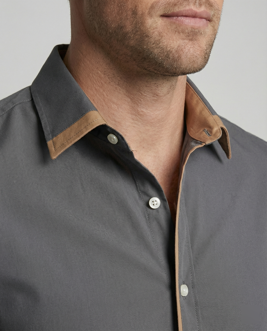 The Kaelen — Charcoal Button-Down Shirt