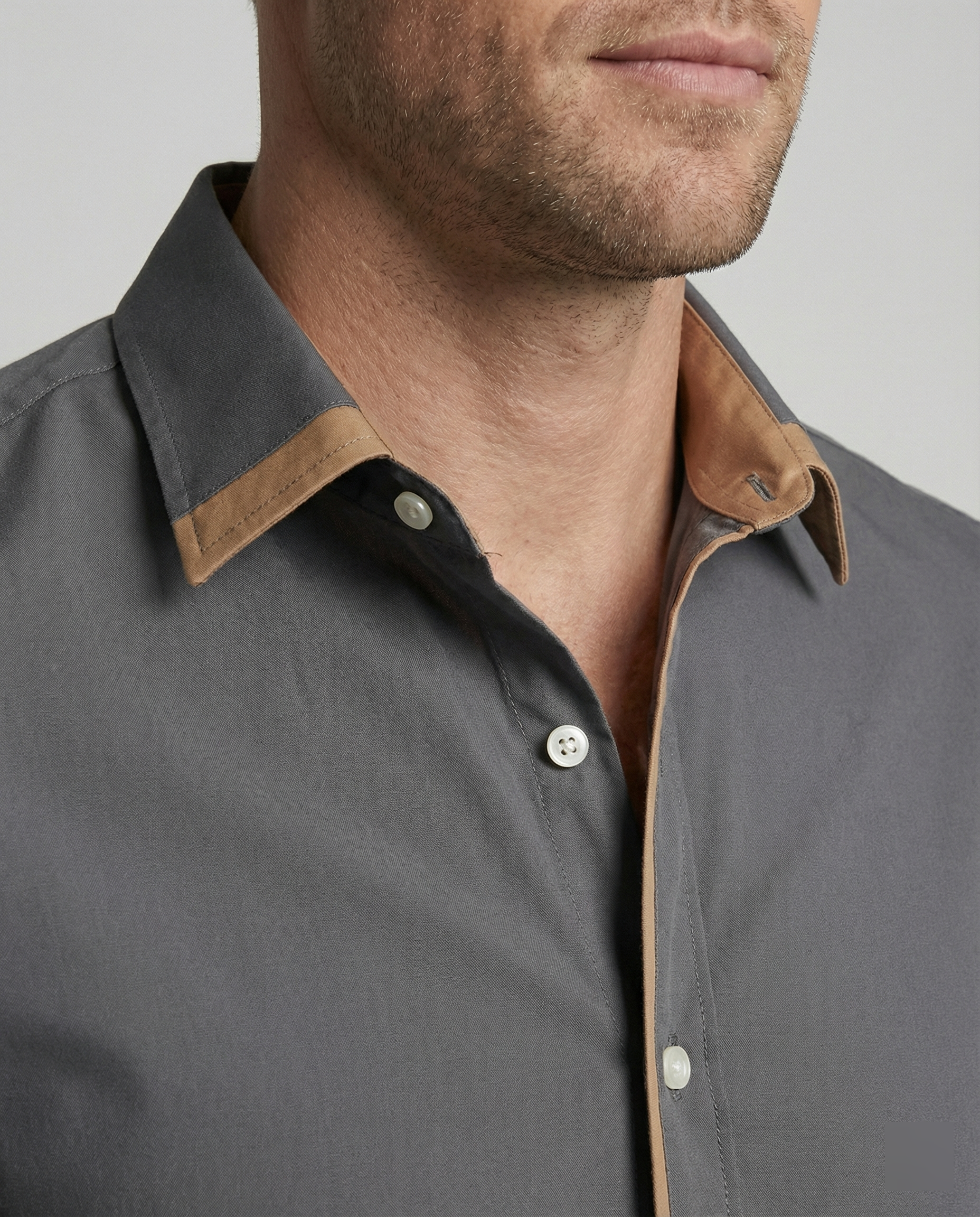 The Kaelen — Charcoal Button-Down Shirt