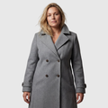 The Liora Coat — Graphite Double-Breasted Wool Blend